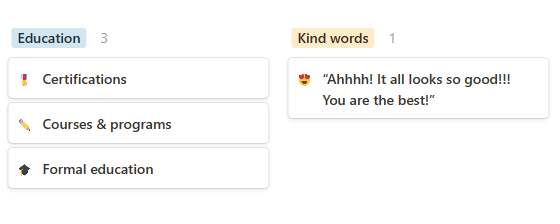 A screenshot of the first section of the "I'm Awesome!" Notion Template.