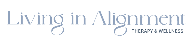 Text "Living in Alignment Therapy & Wellness"