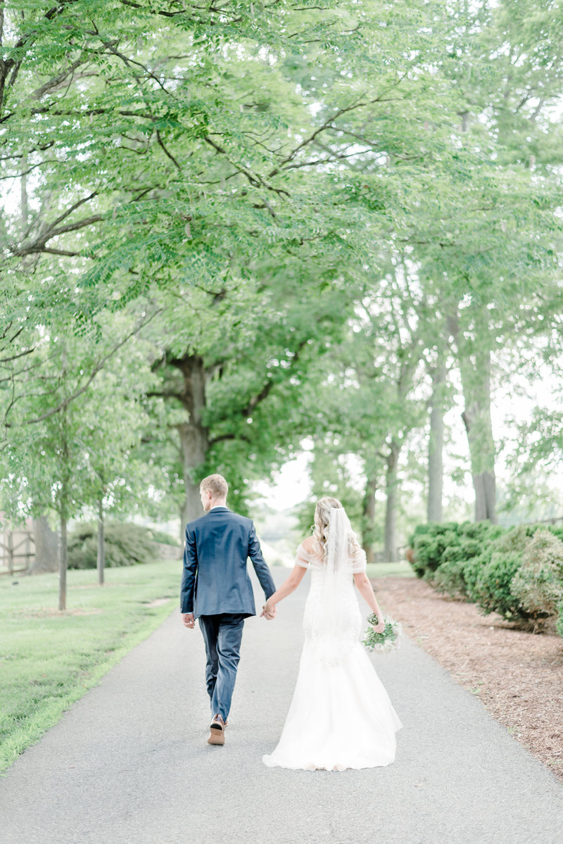 Bride and Groom walking at Gaithersburg Maryland Wedding