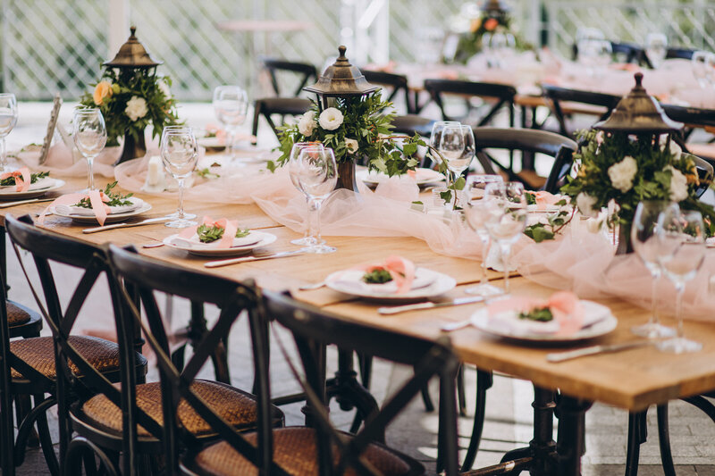 wedding planner new york city table setting blush rustic