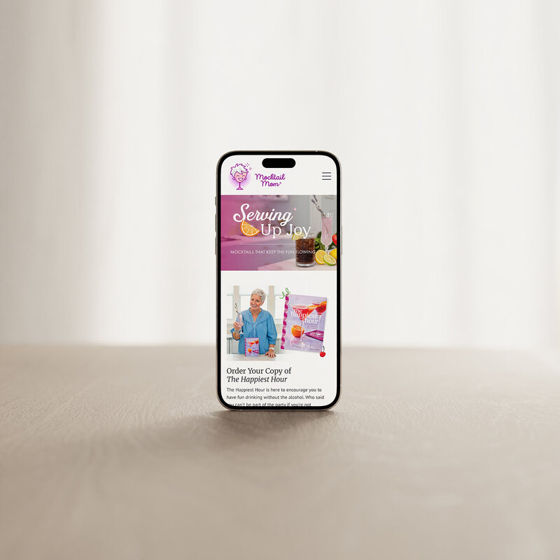 Website Design, clean modern and easy to use for Mocktail Mom