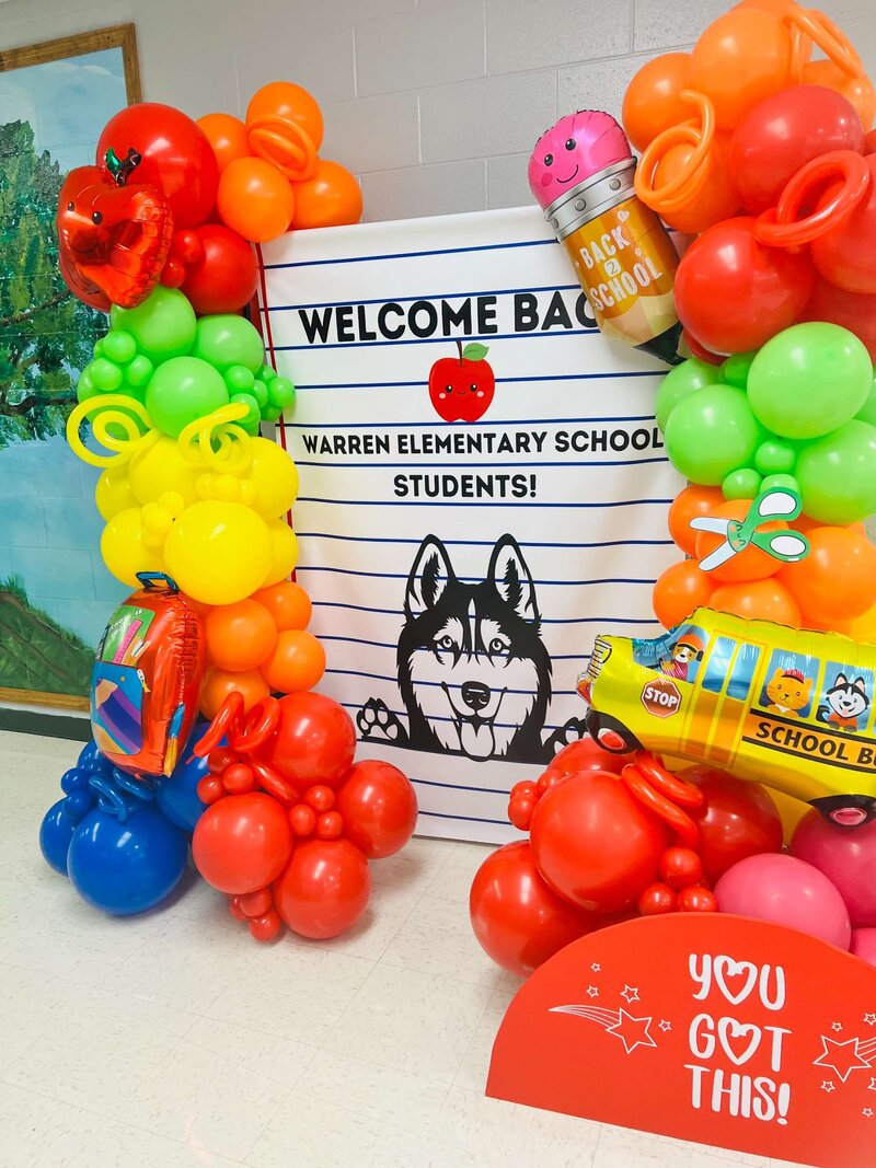 balloon setup for schools in st. louis by Dreamsc8pe Events