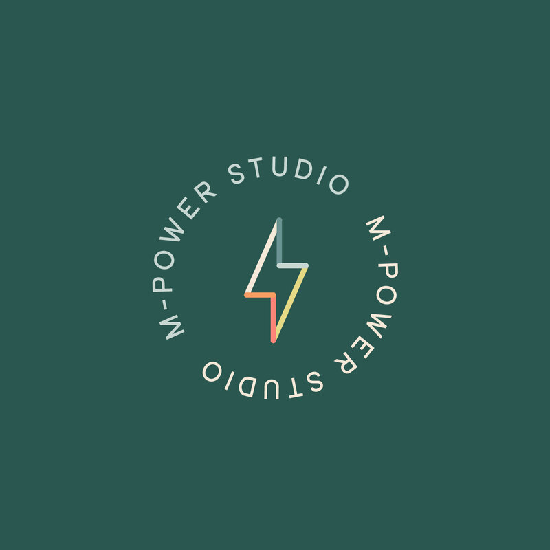 Colorful lightning bolt logo design