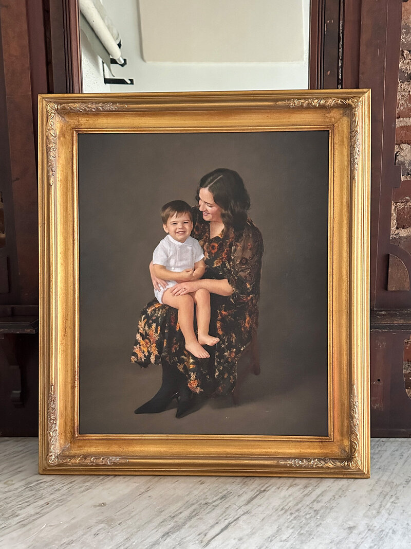 2024 LUXE Painted Portraits Mother Son Painting Framed Florentine_2400 Web