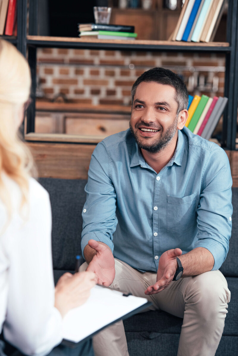 Therapist and client during EMDR intensive therapy session