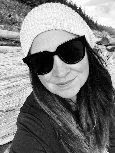 Black and White Headshot, Chiara Woods.