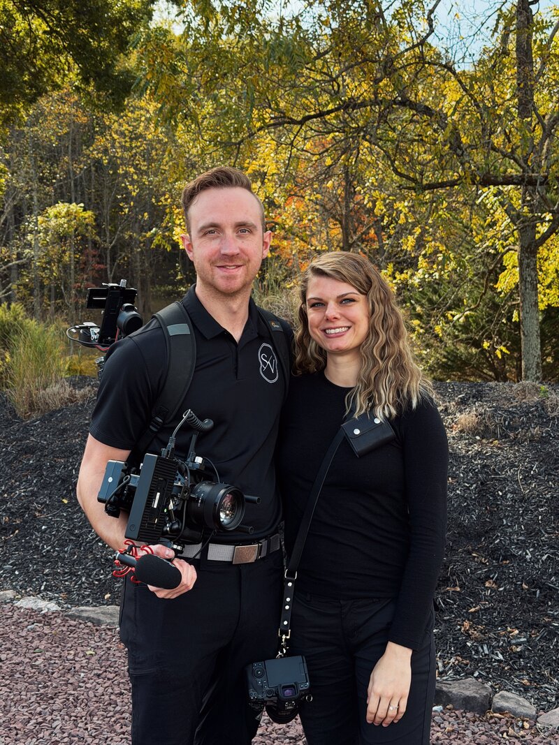 Alex and Alex, husband and wife wedding videographer and photographer team of Stated Visuals, based in State College, Pennsylvania, serving all of PA.