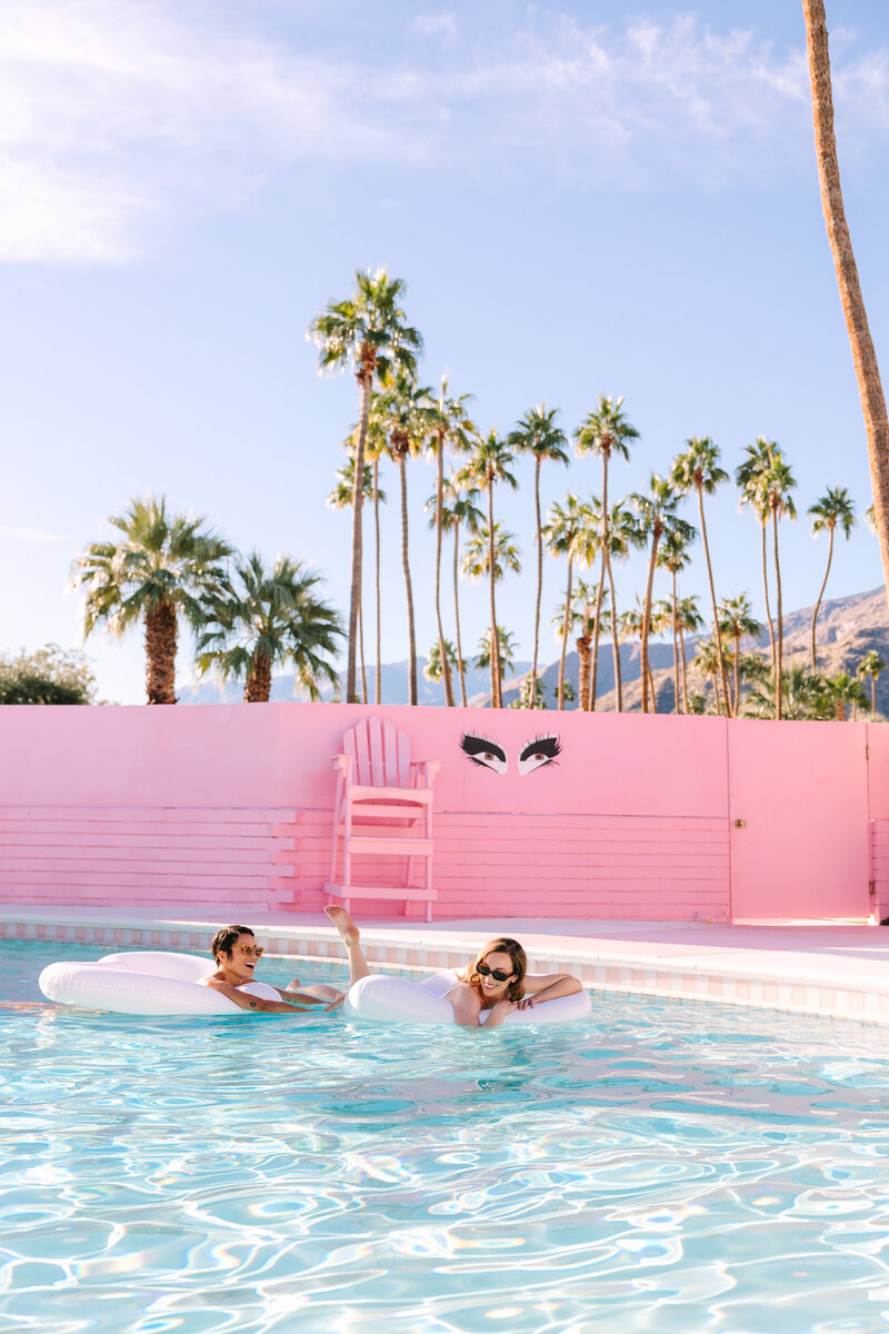 Couple having fun in the Trixie Motel pool