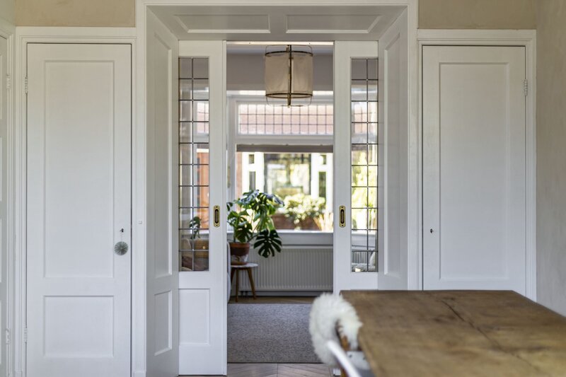 Originele jaren 30 glas in lood deuren