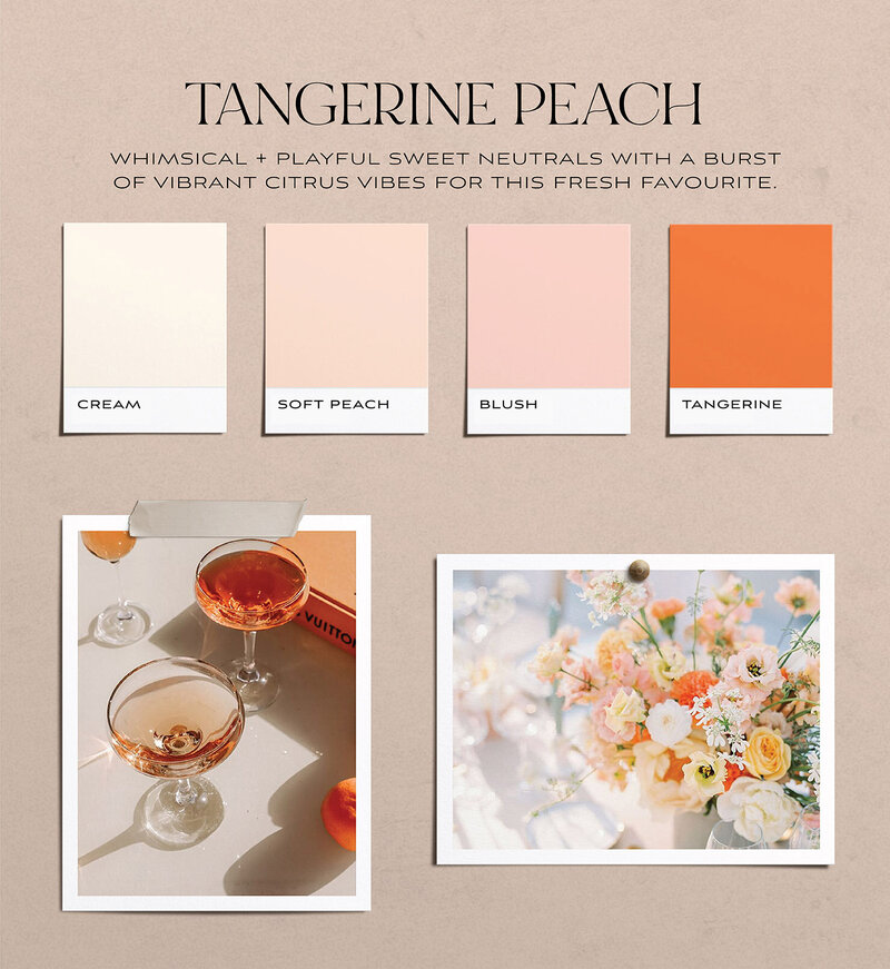 Peach and tangerine tones t insire your wedding colour scheme