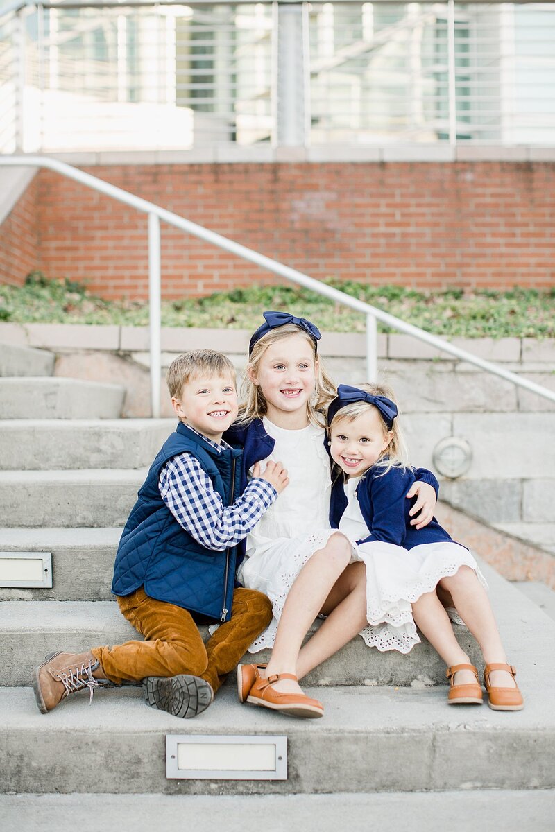 sitting on stairs by knoxville wedding photographer, amanda may photos