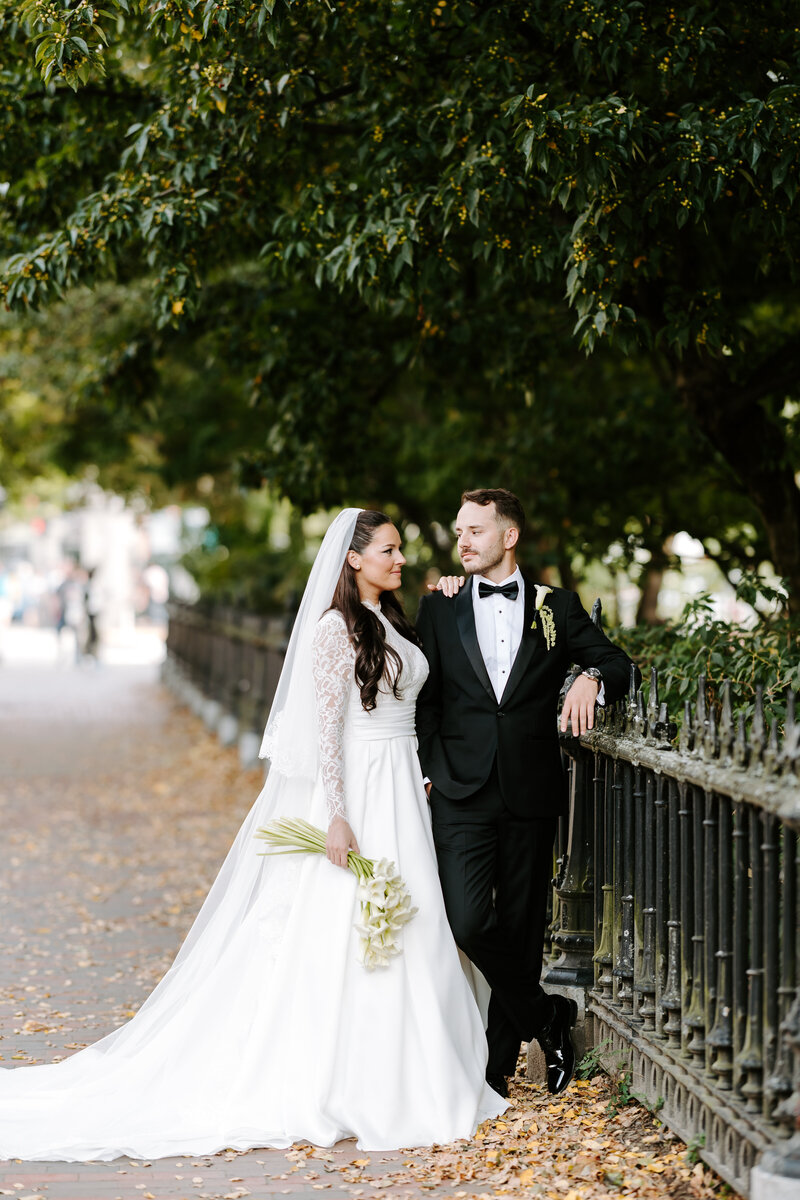 Bride and groom portraits in downtown Boston, Boston wedding photographer