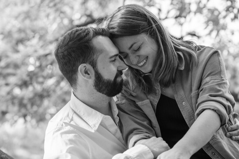 Blissful moment: Newly engaged couple captured in a photograph