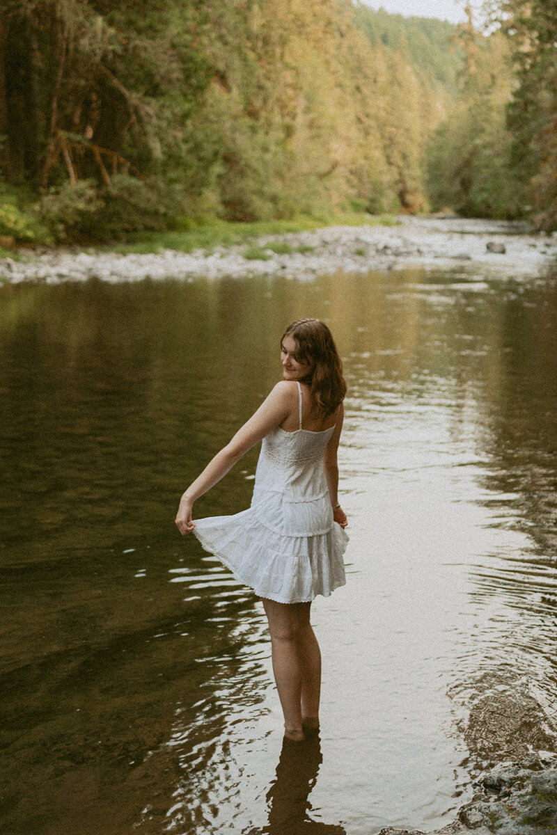 Senior portrait in the forest at Cannon Beach