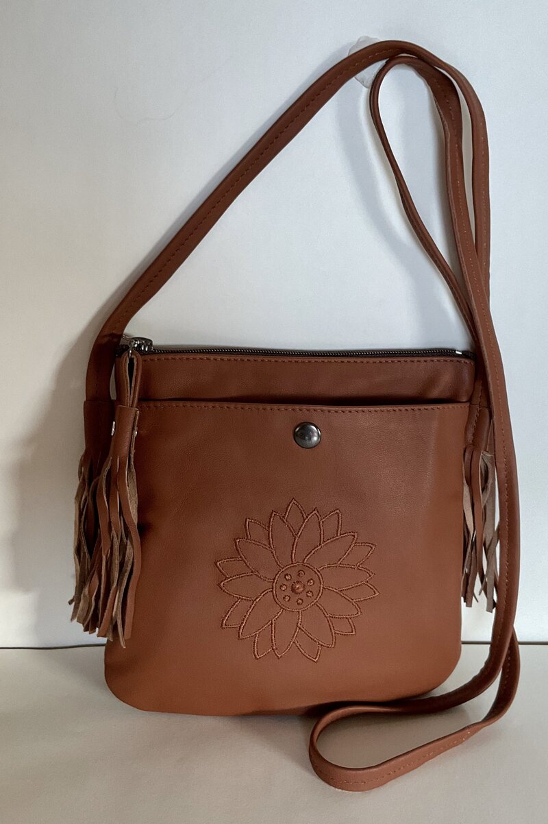 Sac Cuir en Bandoulière Tournesol COGNAC