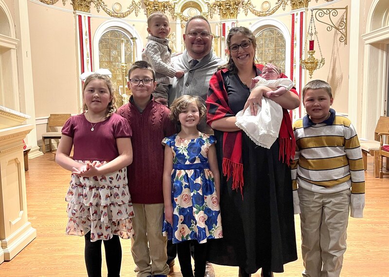 catholic family in church