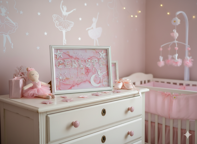 Cadre de naissance personnalisé avec prénom et date de naissance