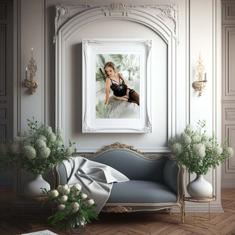Boudoir photography wall art mockup
