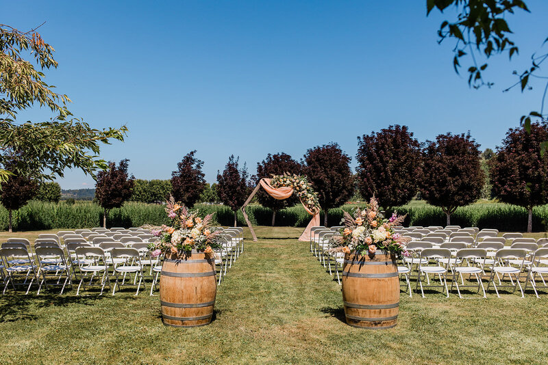 craven farm outdoor wedding ceremony Joanna Monger Photography