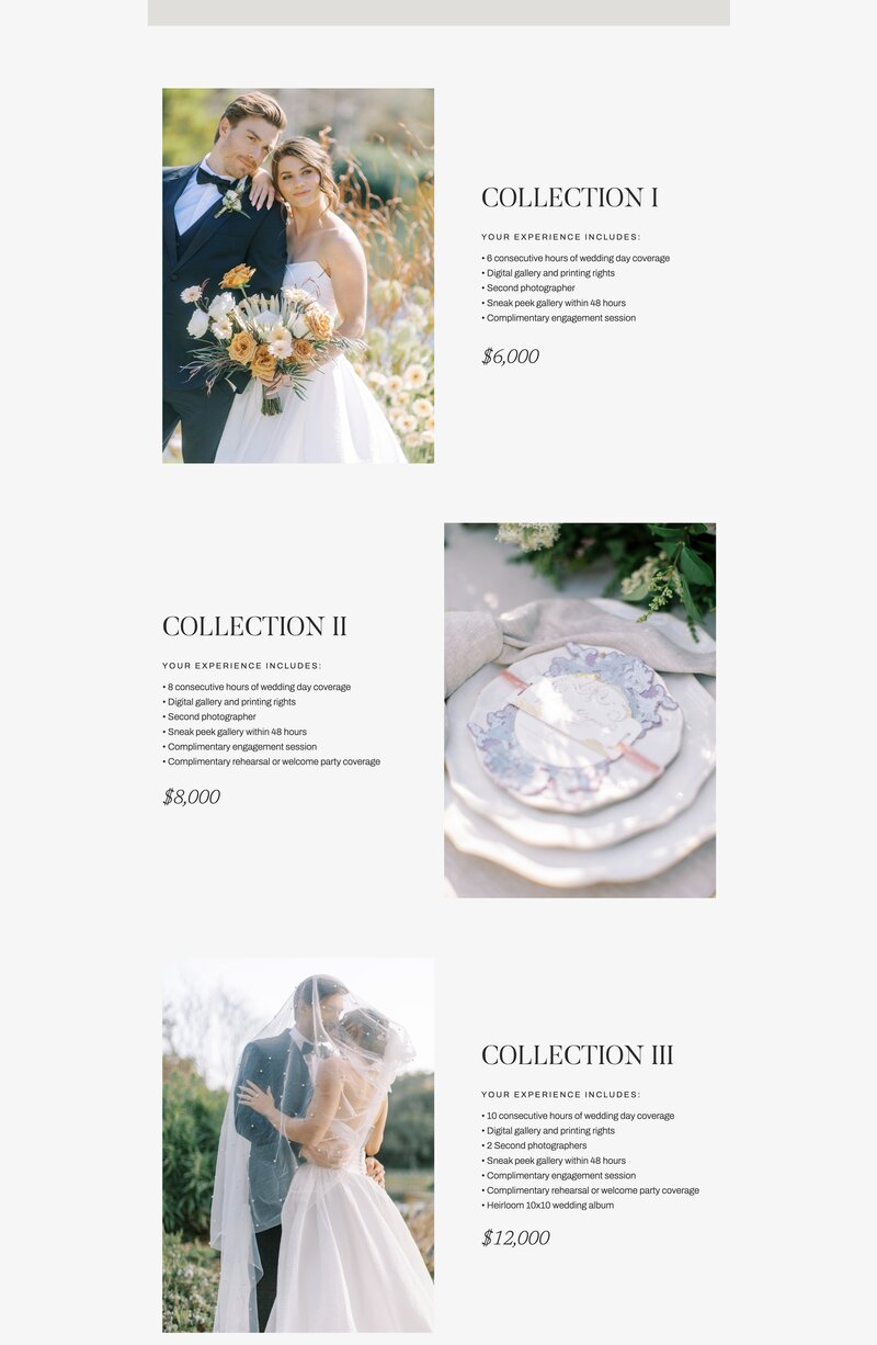 Client proposal Showit add-on page template for wedding photographers and wedding pros