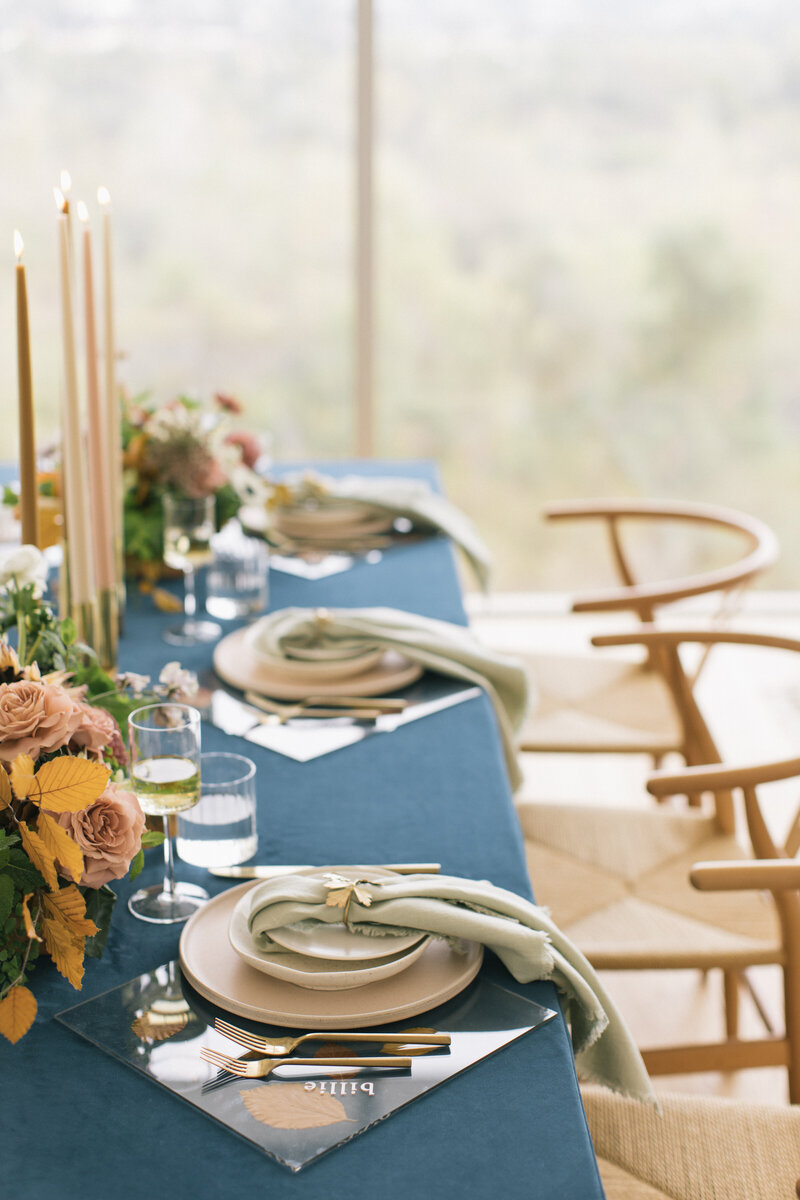 luxury wedding tablescape at wedding