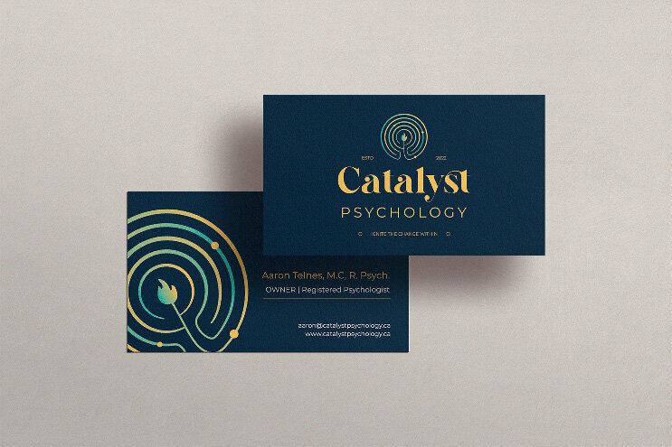 catalyst psychology business card design