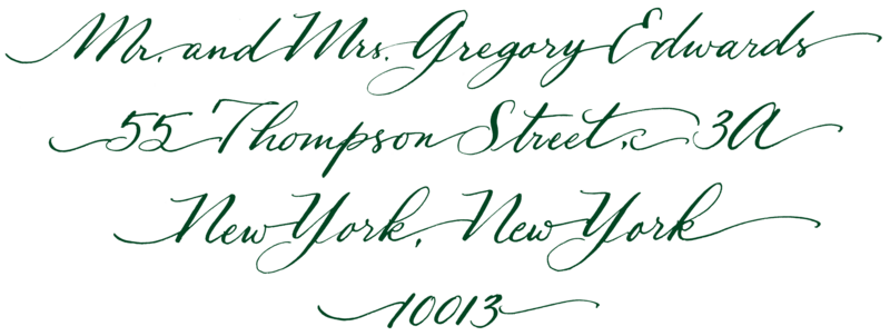 Running Script Calligraphy Style- Forest Green
