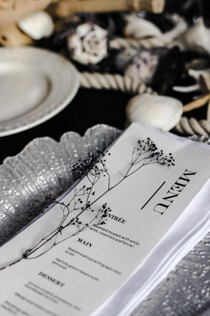 destination wedding nyc coastal wedding theme menu