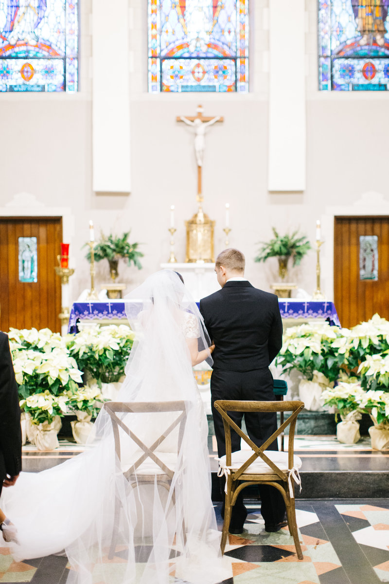 sacred heart cathedral winter wedding