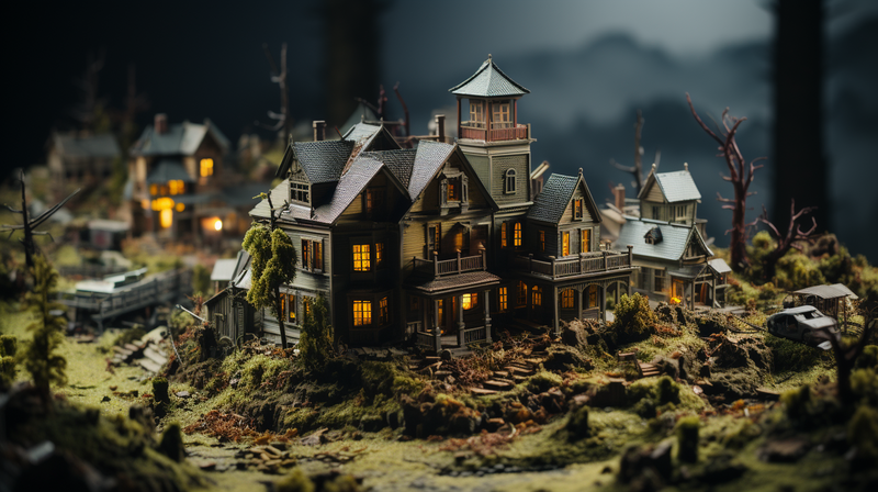 nick0079_Tilt-shift_isometric_view_a_haunted_house_on_a_hill_wi_eac69d99-e08f-4659-b7d8-c70453564915