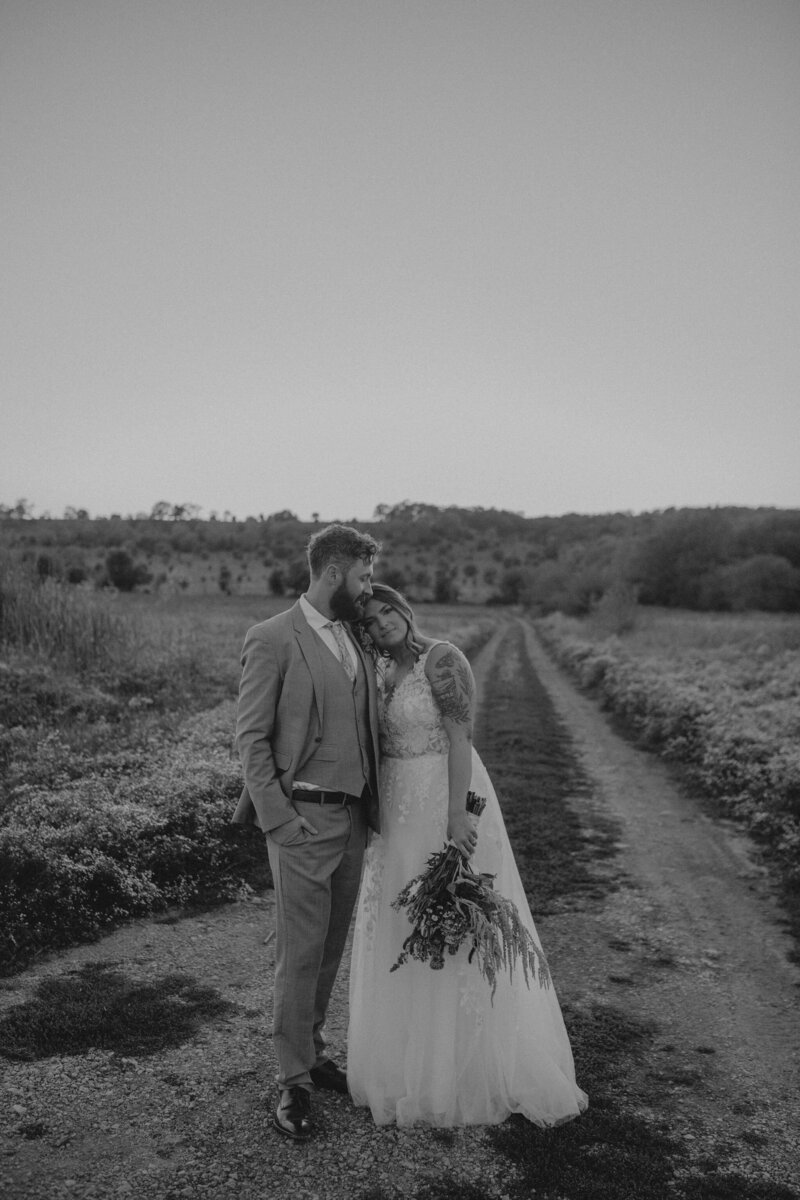 Bride gracefully stepping down stairs
