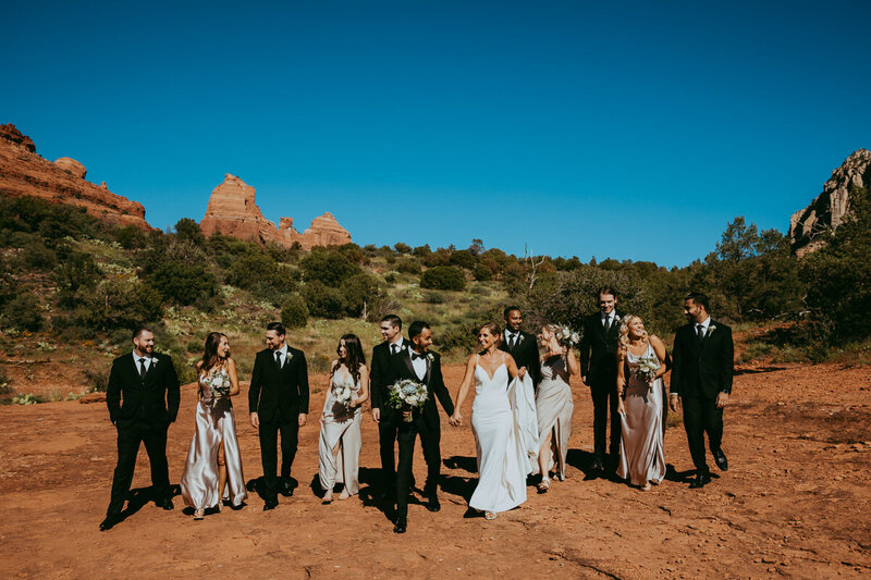 wedding party in sedona