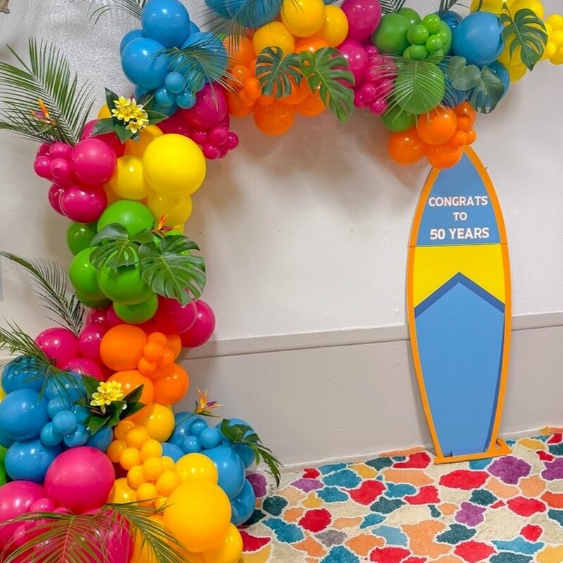 bright neon tropical balloons for party in Tampa