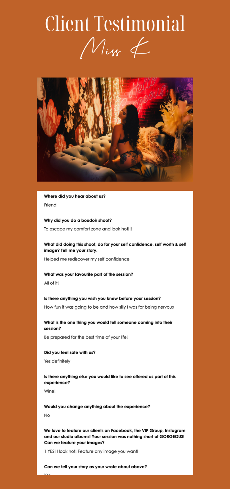 Client Testimonial Review Wild Heart Photography Hervey Bay