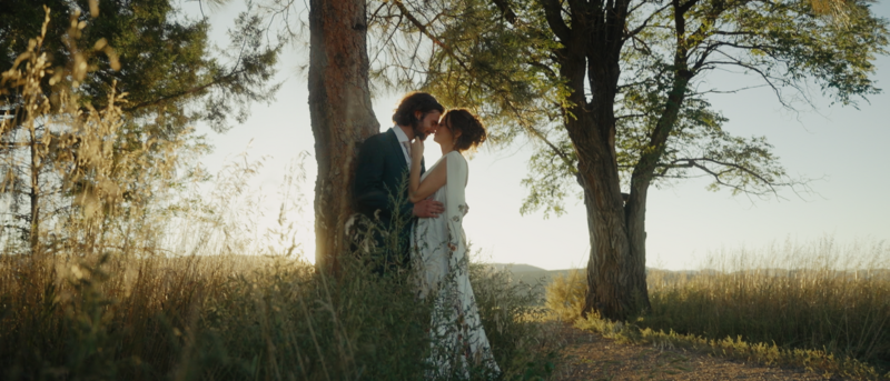 bride and groom standing closely