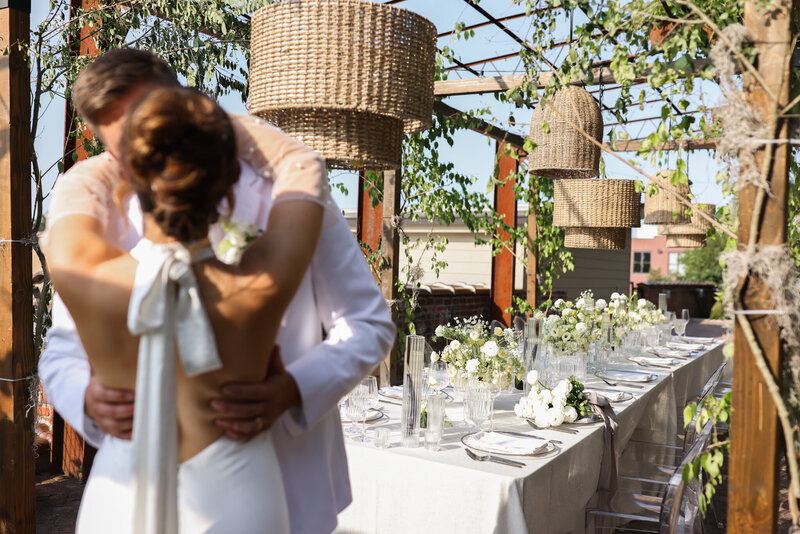 rooftop reception set at a nashville wedding
