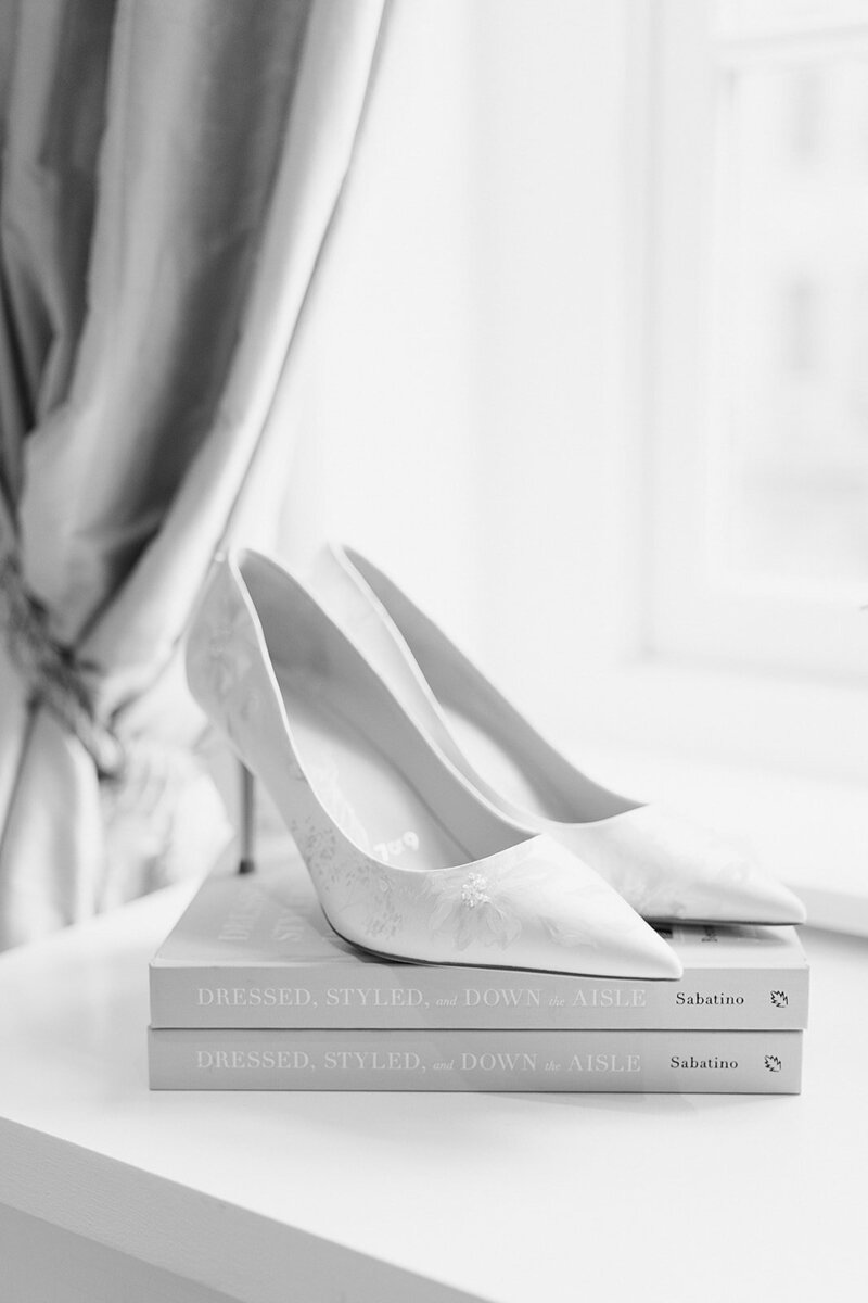 Romantic portrait of bride in Julbox vintage bridal fashion editorial.