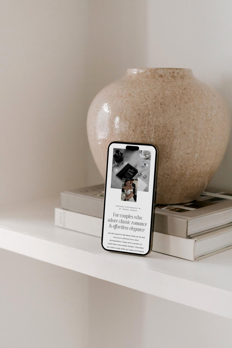 Mockup of Showit website template for photographers