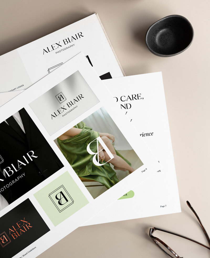 brand identity design and moodboard for photographer