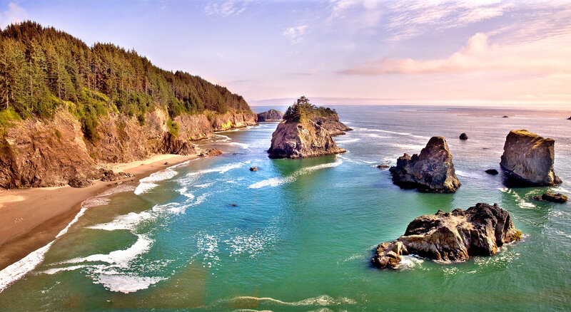 Oregon coast sea stacks along highway 101