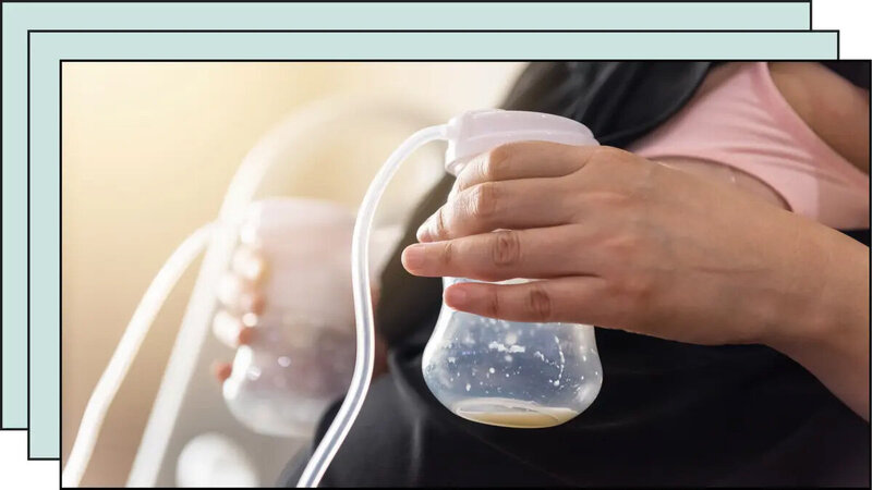 A woman pumping for a Skimm Parenting article.