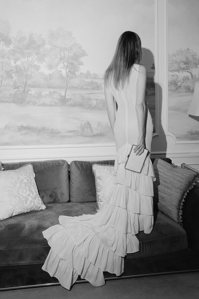 Editorial bridal photoshoot in New York featuring Sara Nicole Vintage gown.