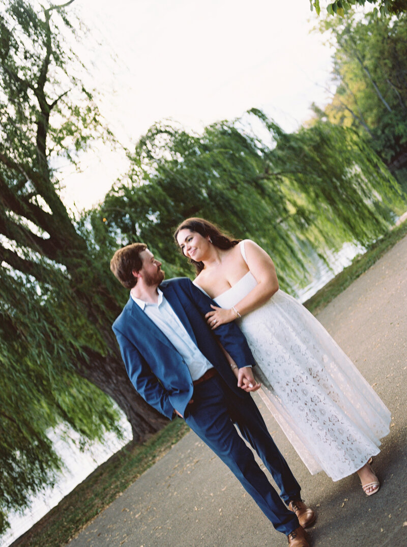 Film couples photography analog romantic session Alabama couples photographer outdoor natural light portraits.