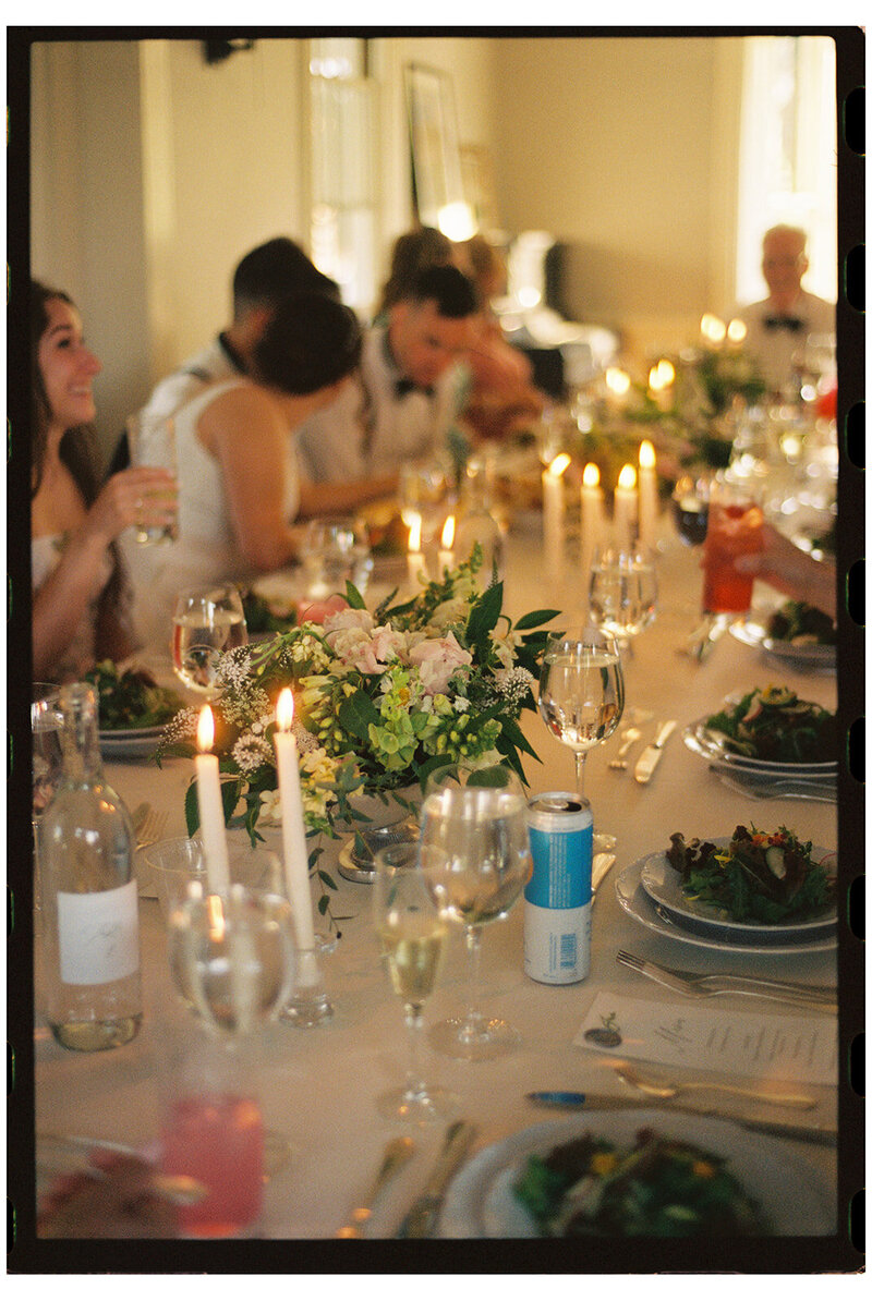 Candlelit maine wedding inspiration. 35mm film photographer Maine. 