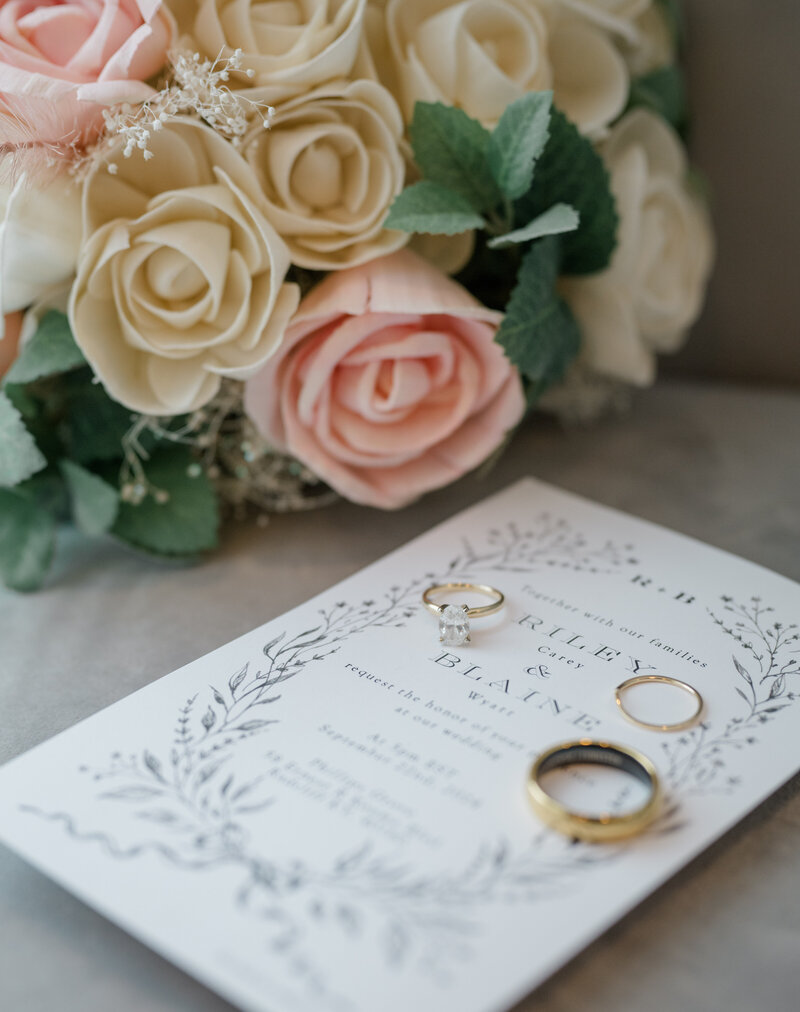 pink and cream wooden bridal flowers