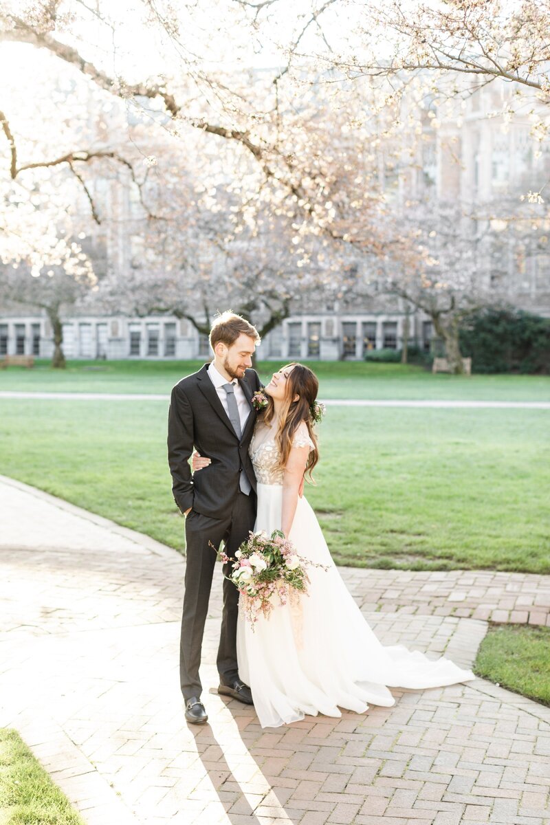 UW Seattle Cherry Blossoms Wedding by Stormy Peterson Photography_008