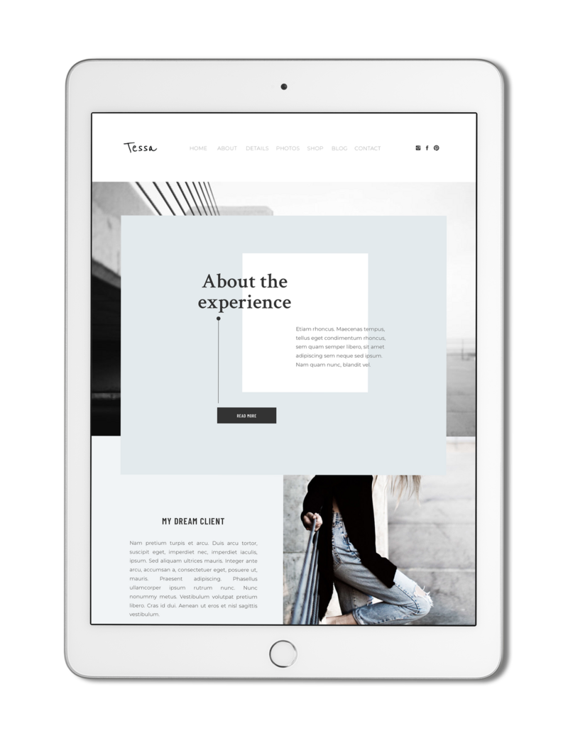 The Roar Showit Web Design Creative Website Business Template Ipad Tessa 3
