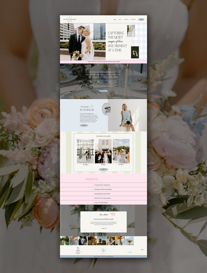 Stylish couple holding hands, overlay with cursive photography branding