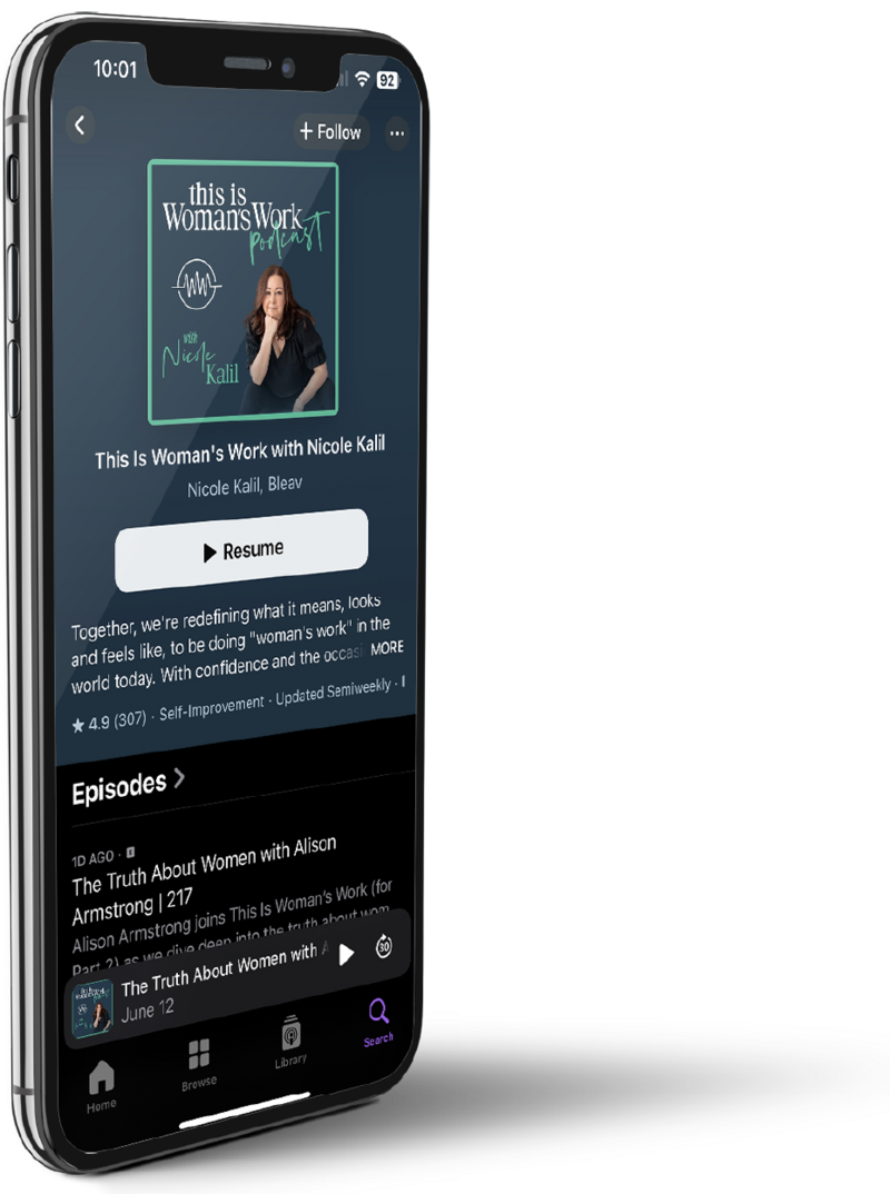 This Is Woman's Work Podcast hosted by Nicole Kalil.