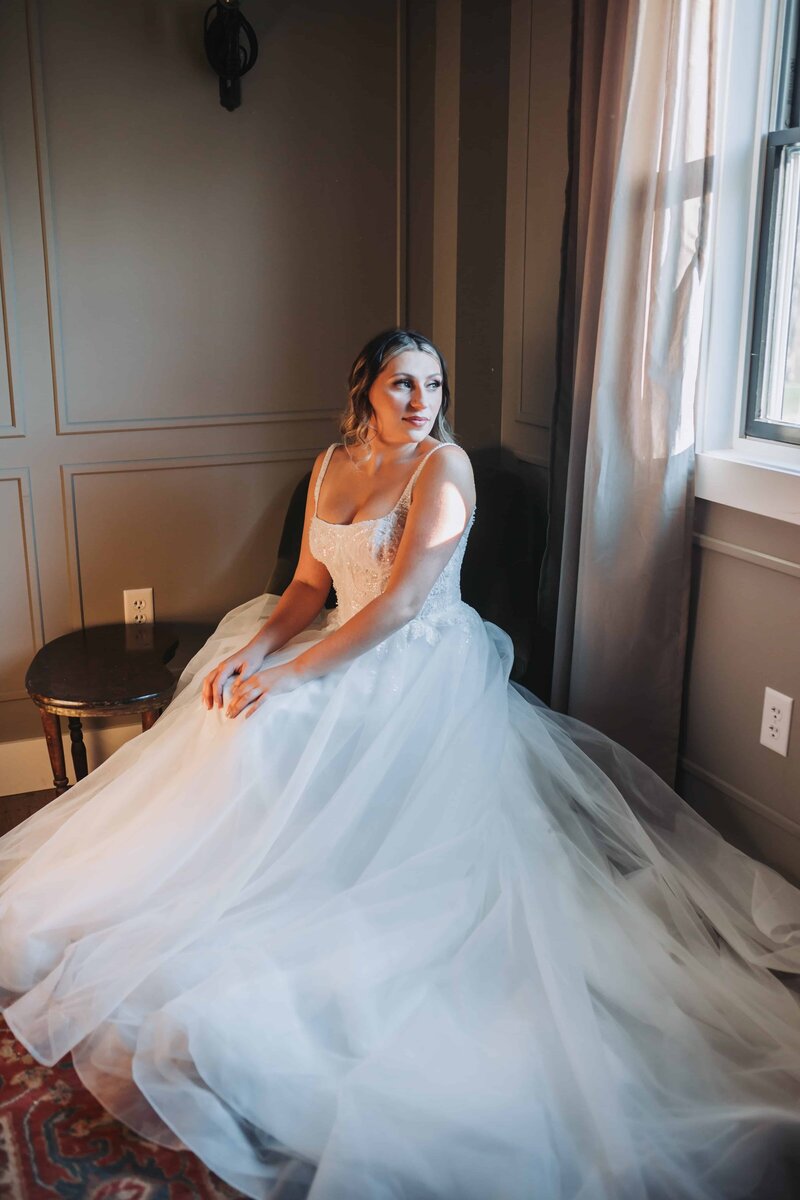 Bride before the ceremony at Bloom Meadows, taken by Phavy Photography